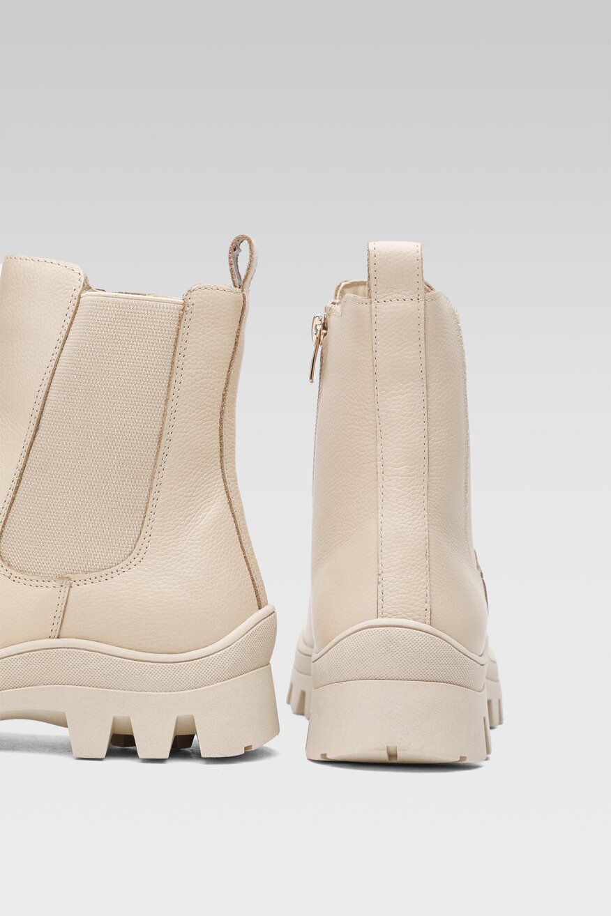 
                Lasocki - Skórzane botki beżowe - 5904862466057