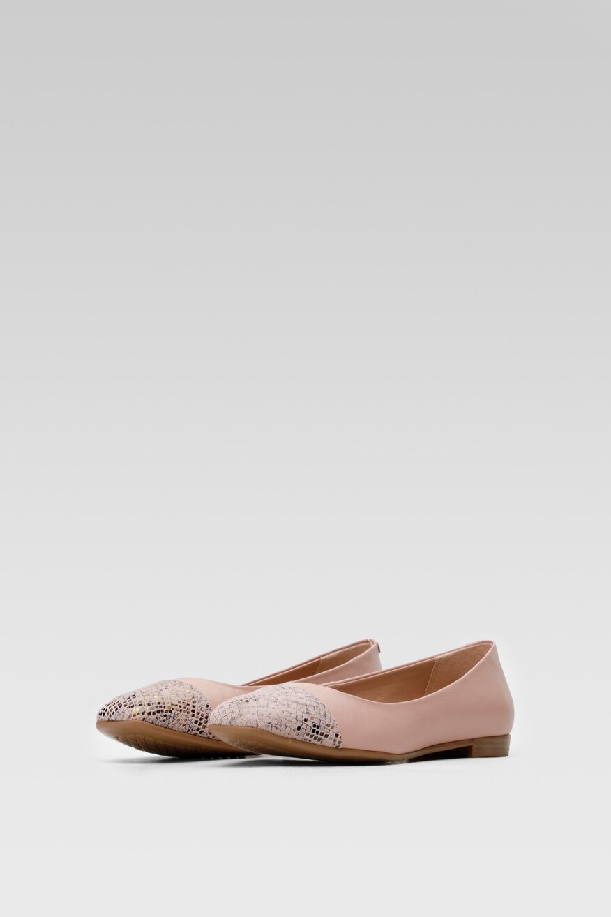 Lasocki - Skórzane baleriny różowe - 5904248454494