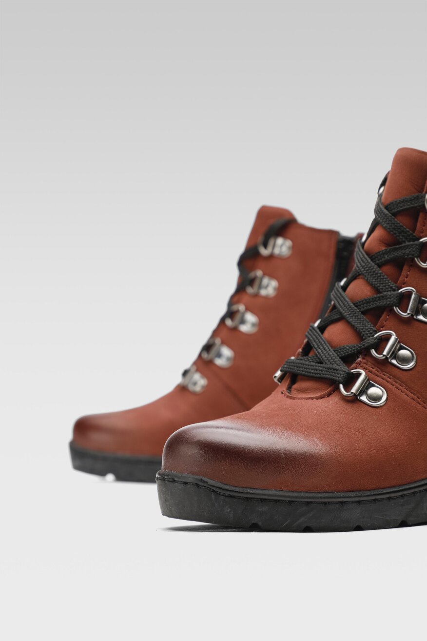 Go Soft - Skórzane trzewiki bordowe - 5904862059051