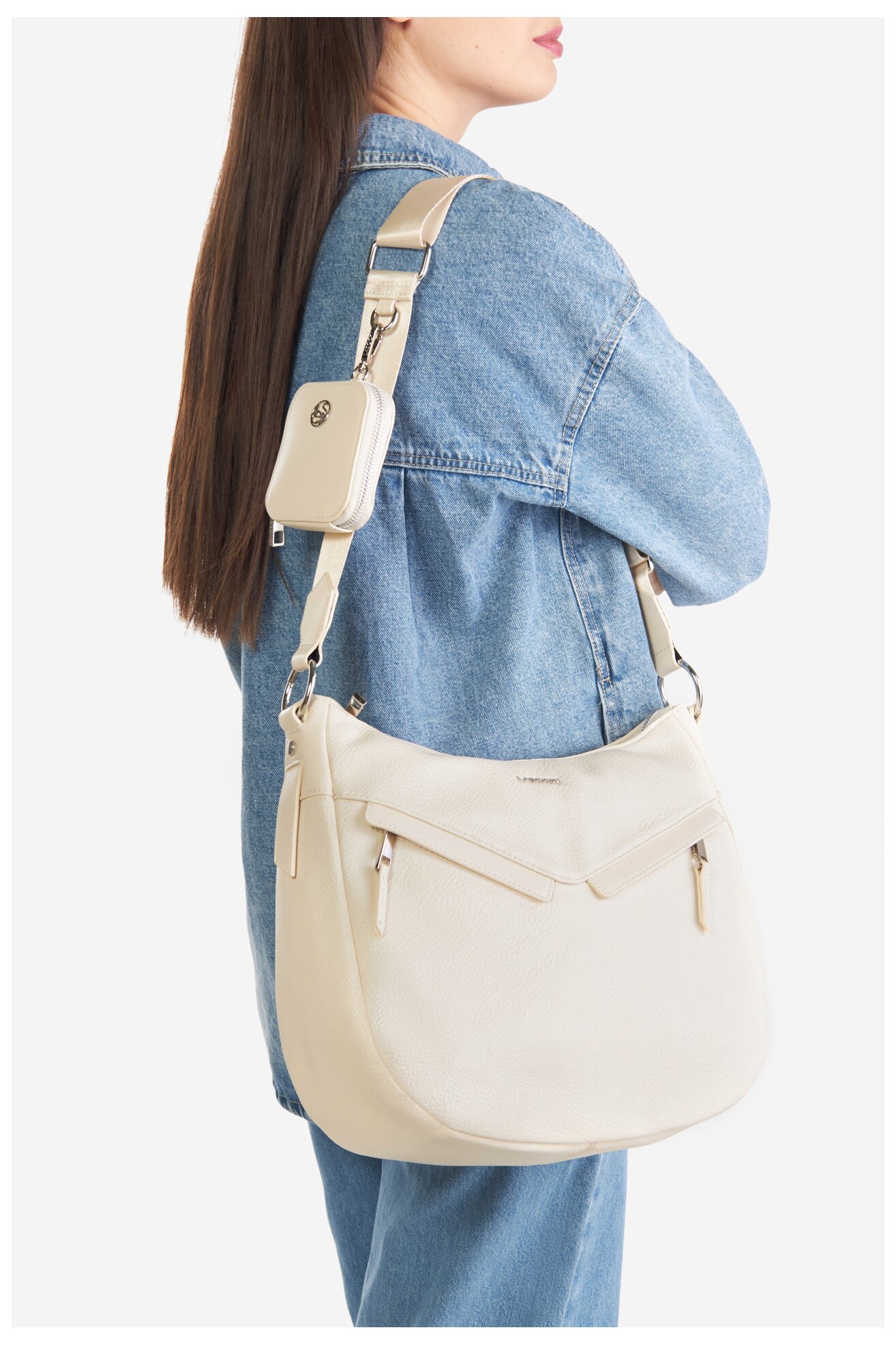 Kézitáska Lasocki LSK-X-002-07 CSONTSZÍNŰ