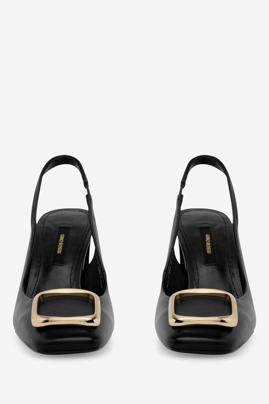 Gino Rossi - Czółenka skórzane na słupku - 5905588562887