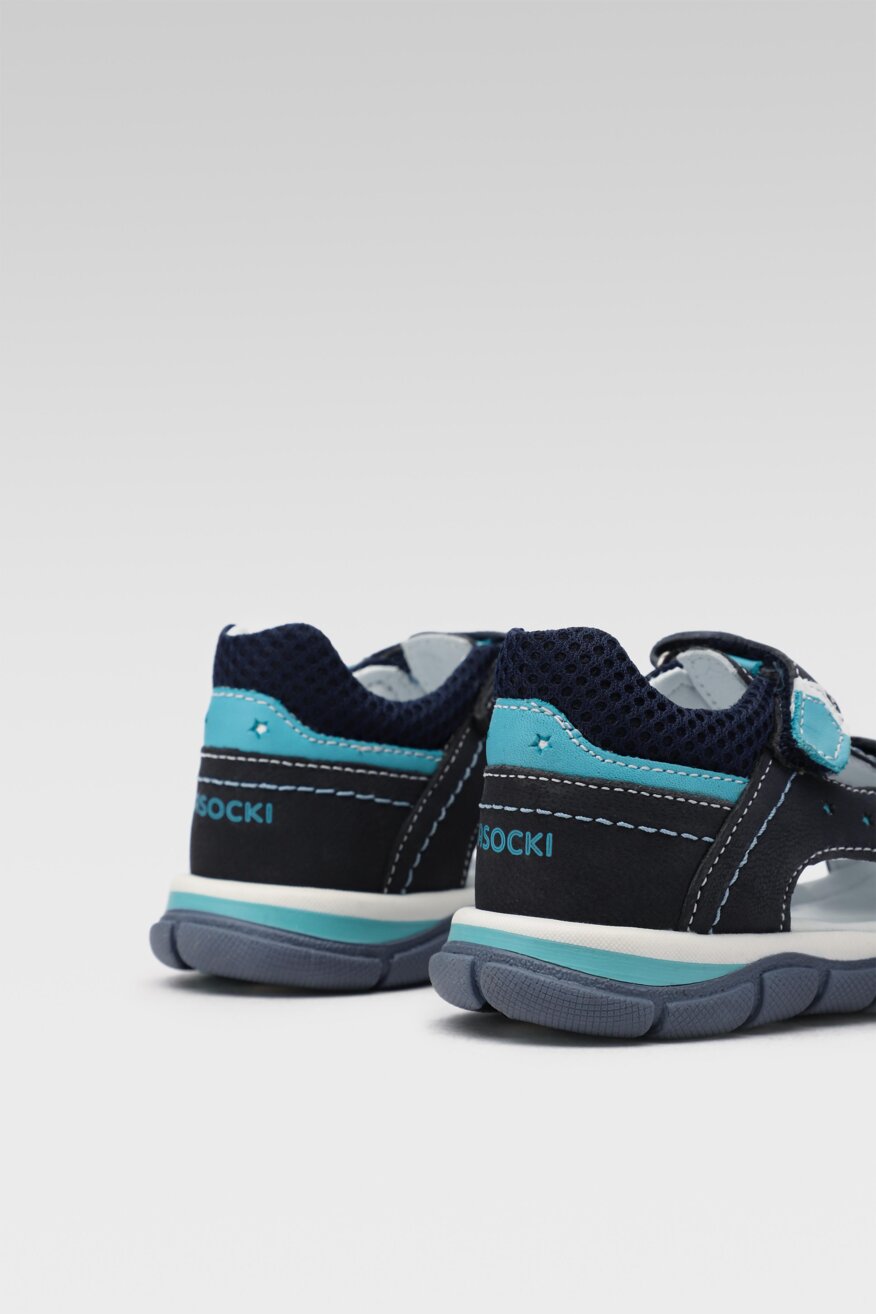 
                Lasocki Kids - Skórzane sandały niebieskie - 5903698678283