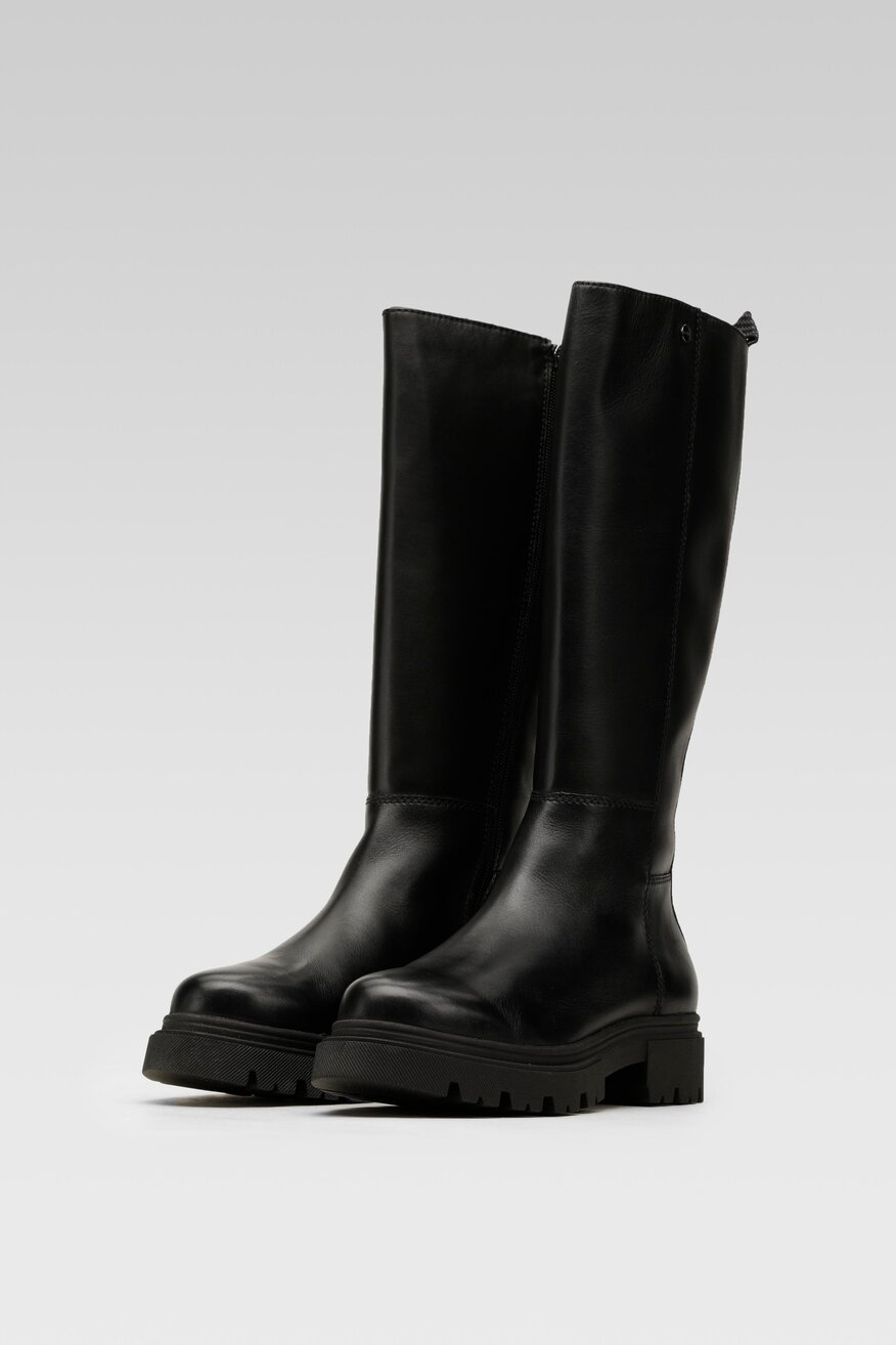 Lasocki - Skórzane kozaki czarne - 5904248105082