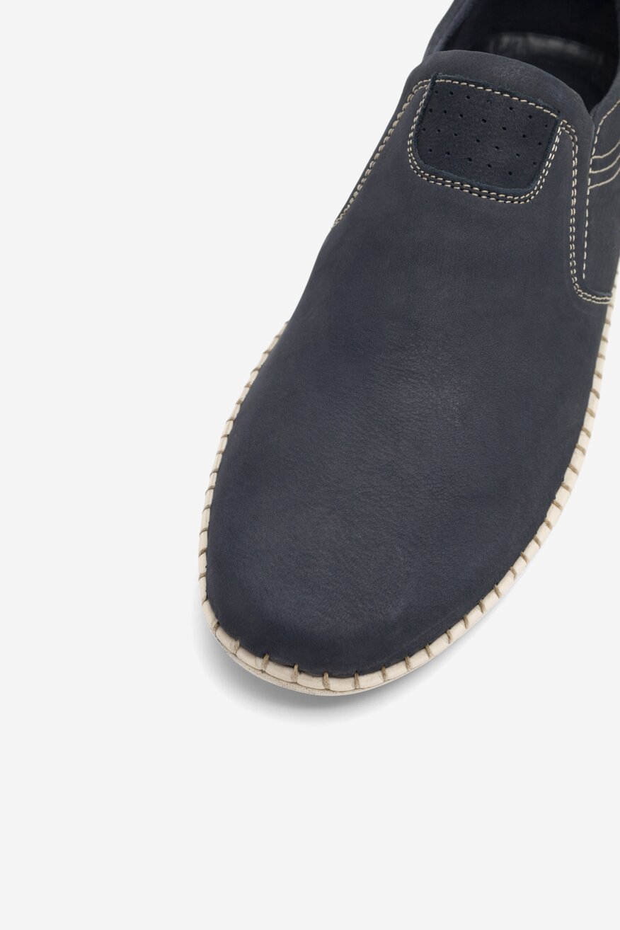 
                Sergio Bardi - Skórzane półbuty jeansowe - 5904862785196