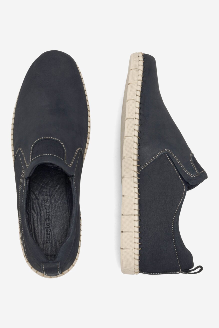 
                Sergio Bardi - Skórzane półbuty jeansowe - 5904862785196