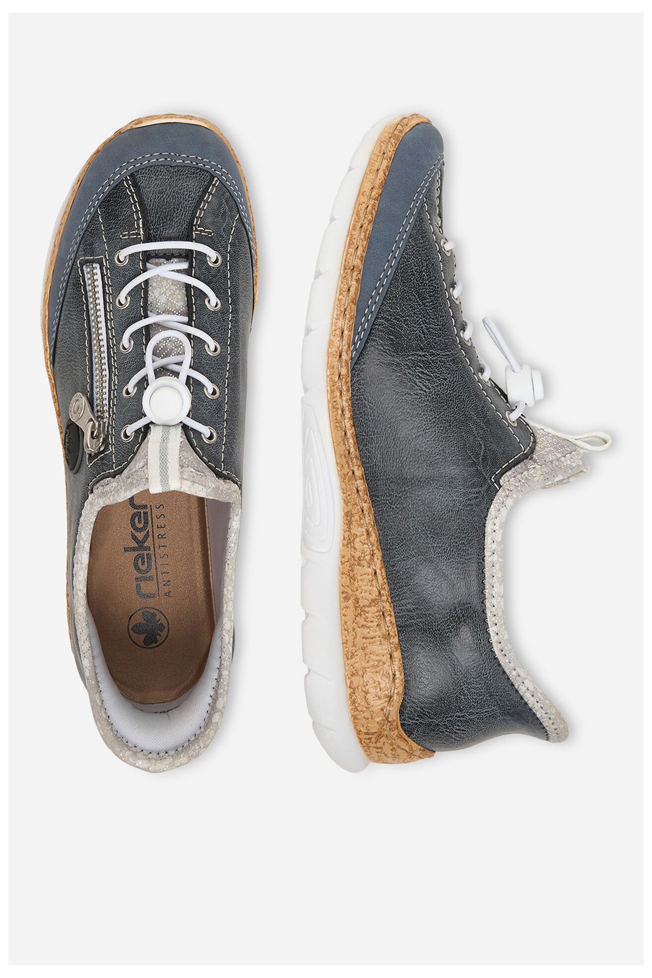 Półbuty Rieker CEO-N42F2-14 Jeansowy