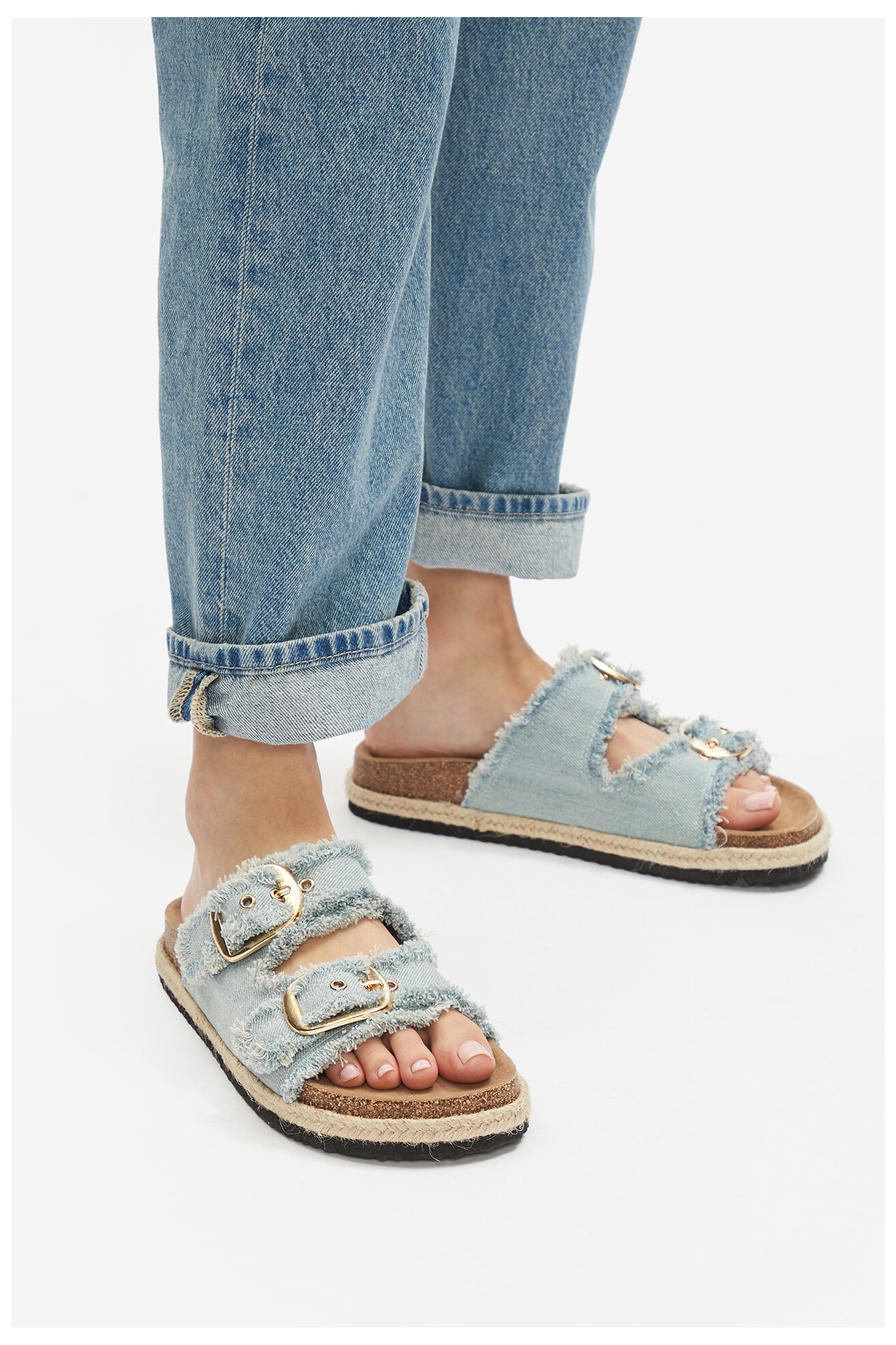 Klapki Jenny LB-P1628 Jeansowy jasny