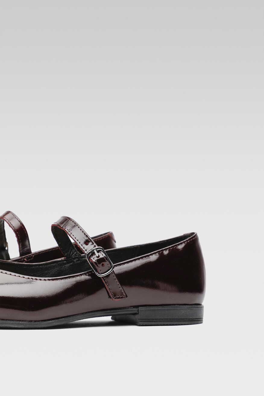 
                Lasocki - Skórzane baleriny bordowe - 5904248968595