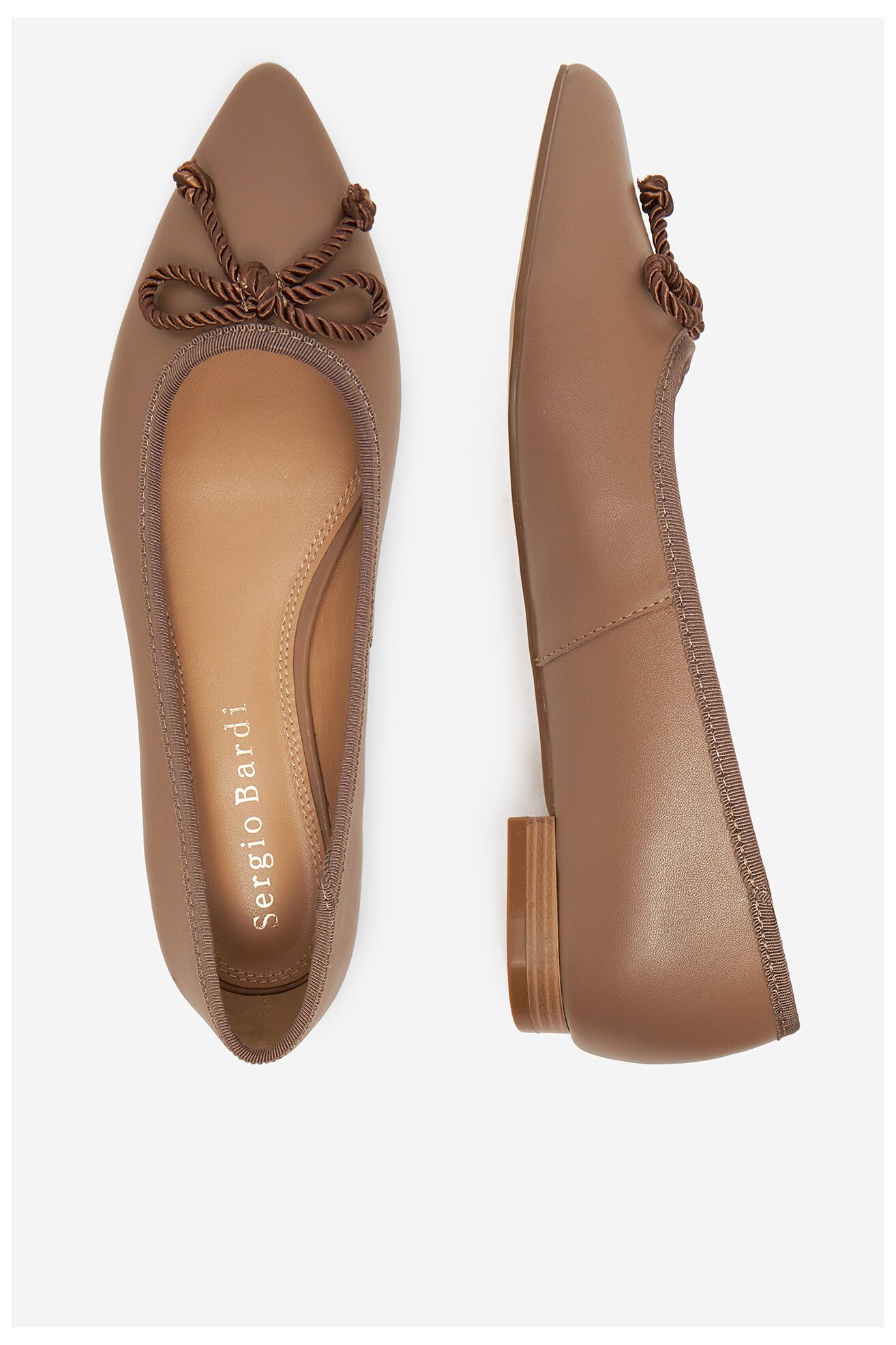 Baleriny Sergio Bardi WFA1572-29Z-SB Beżowy ciemny