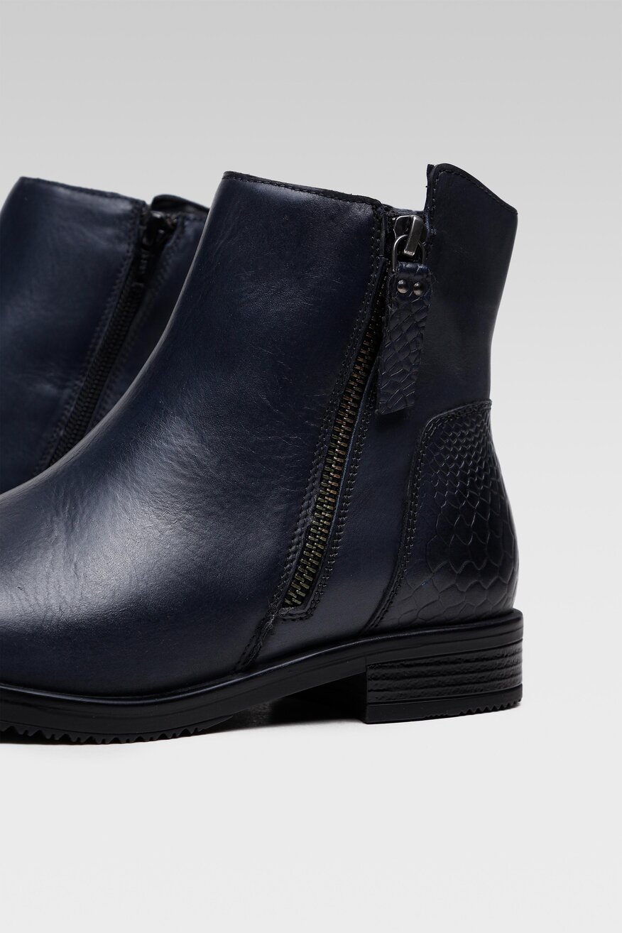 
                Lasocki - Skórzane botki granatowe - 5903698875200