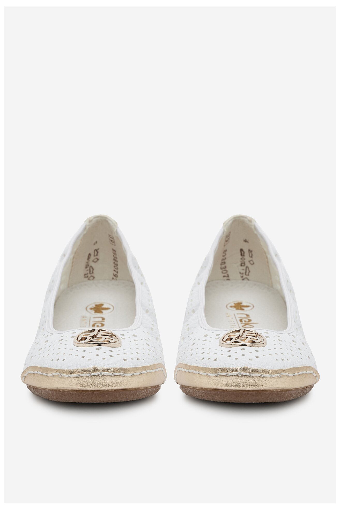 Baleríny Rieker 41459-80 BÍLÁ