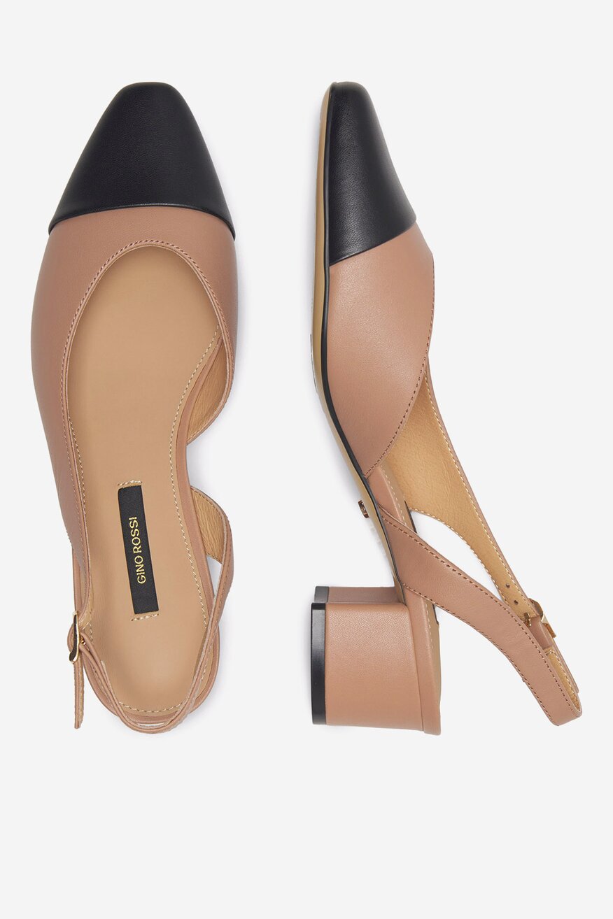 
                Gino Rossi - Czółenka skórzane na słupku - 5905588352792