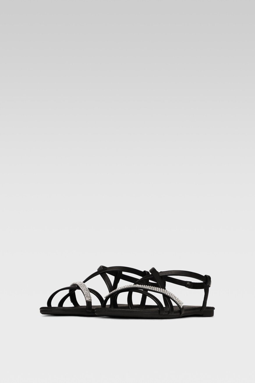 
                Bassano - Sandały z aplikacją czarne - 5903698650241