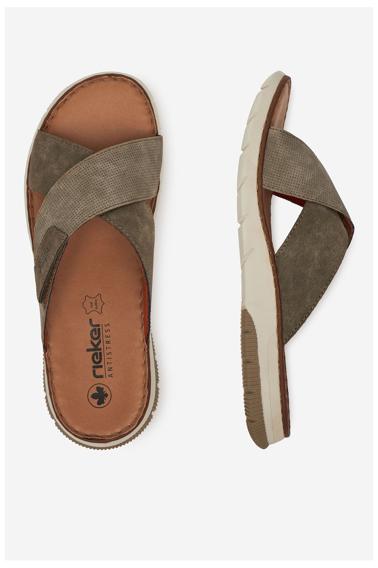 Șlapi Rieker 25283-25 BEJ ÎNCHIS