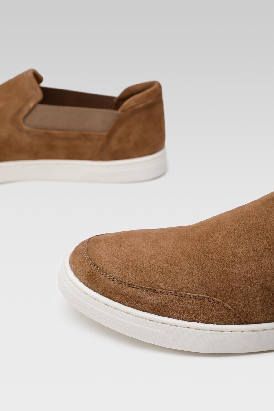 
                Cesare Cave - Skórzane półbuty beżowe - 5904862603445