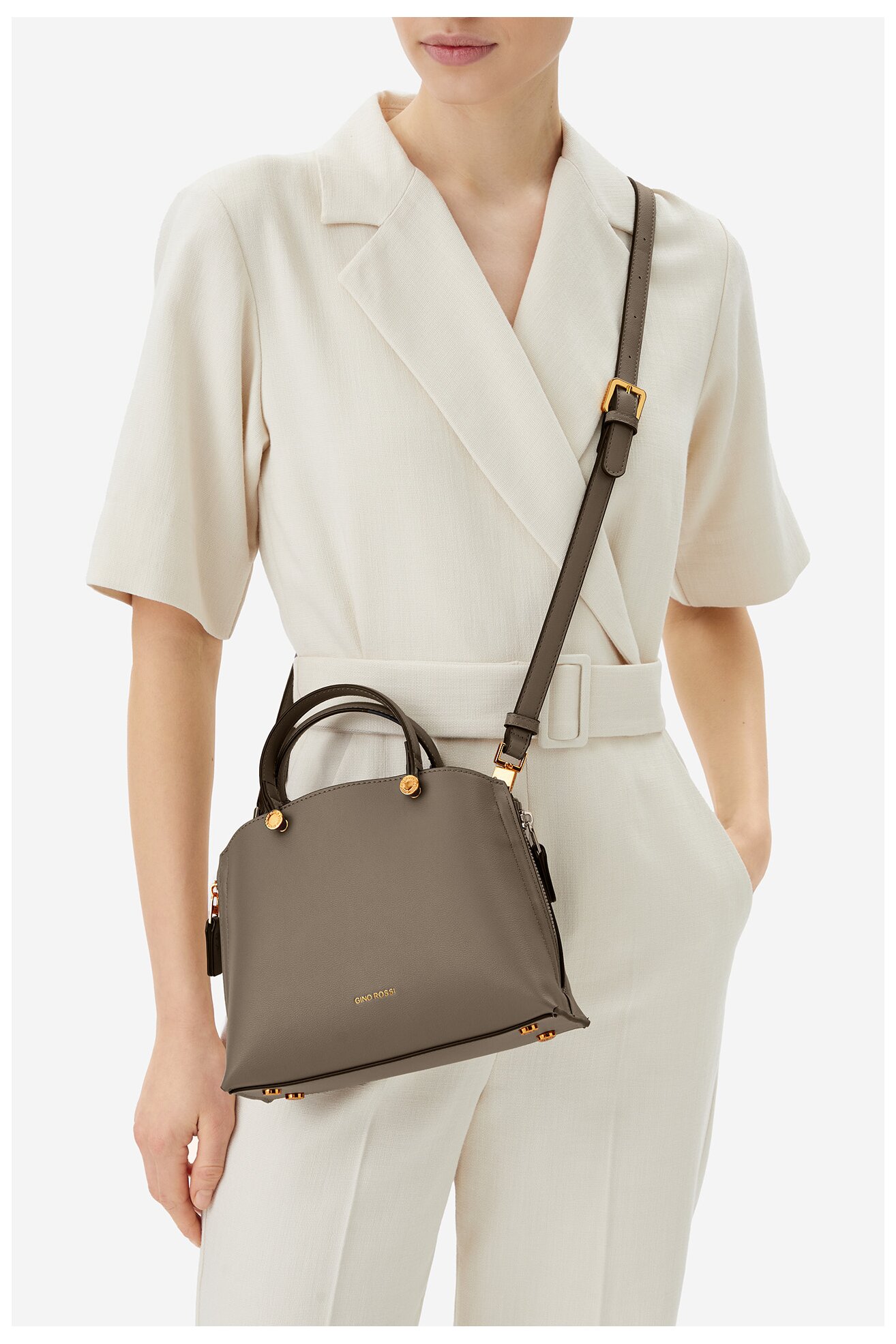 Kézitáska Gino Rossi RC-19689 SÖTÉTBÉZS