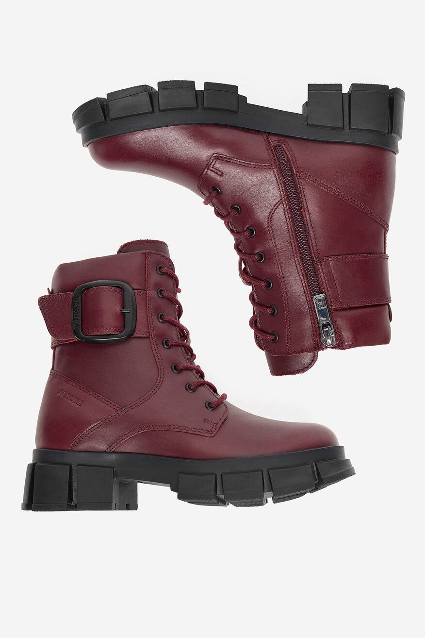 Badura - Skórzane trzewiki z suwakiem - 5906751355688