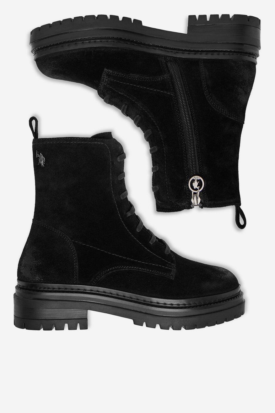 U.S. POLO ASSN. - Skórzane trzewiki z suwakiem - 5906751491744