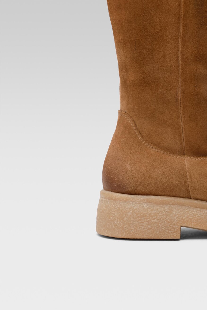 Lasocki - Skórzane kozaki beżowe - 5904248890674