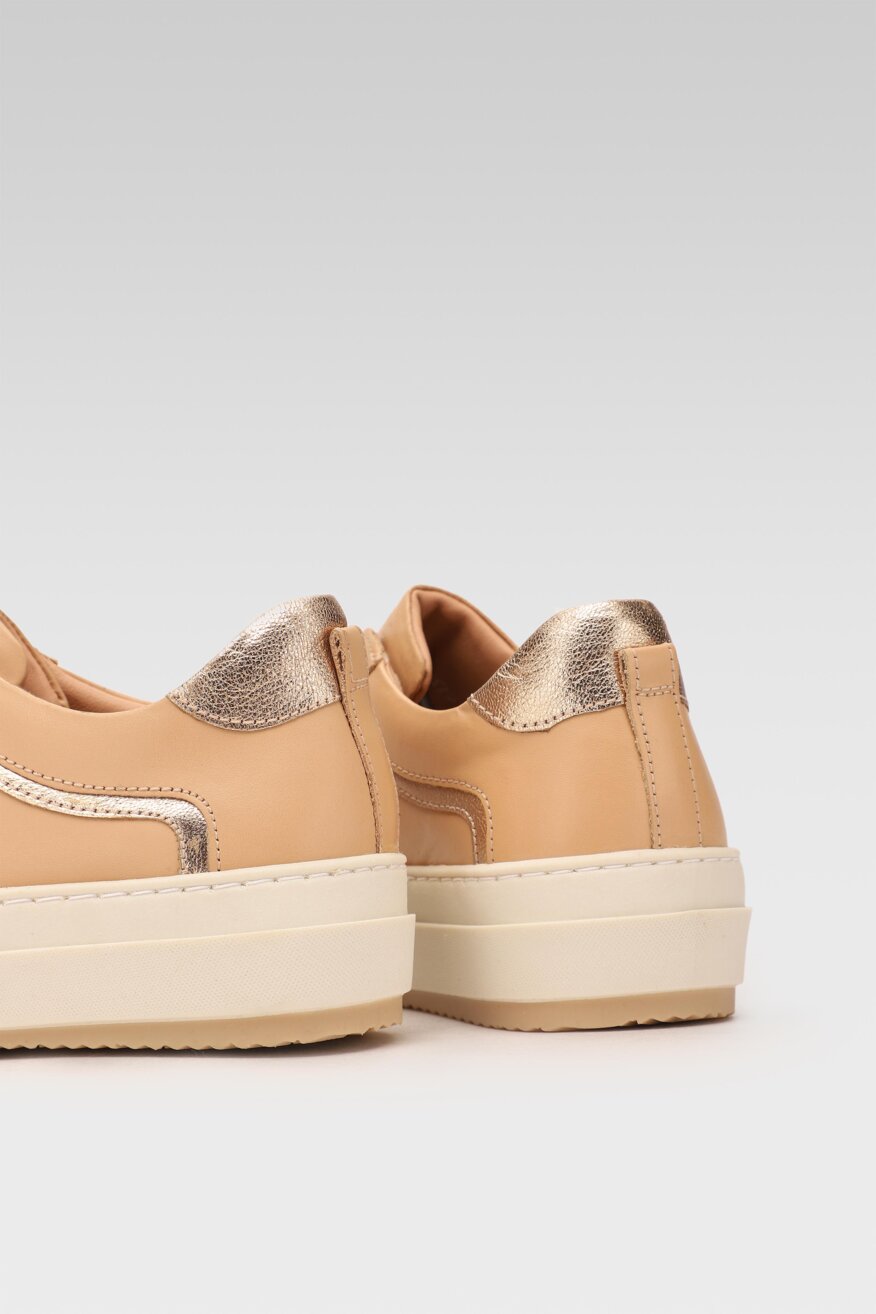 
                Lasocki - Skórzane sneakersy beżowe - 5903698471679