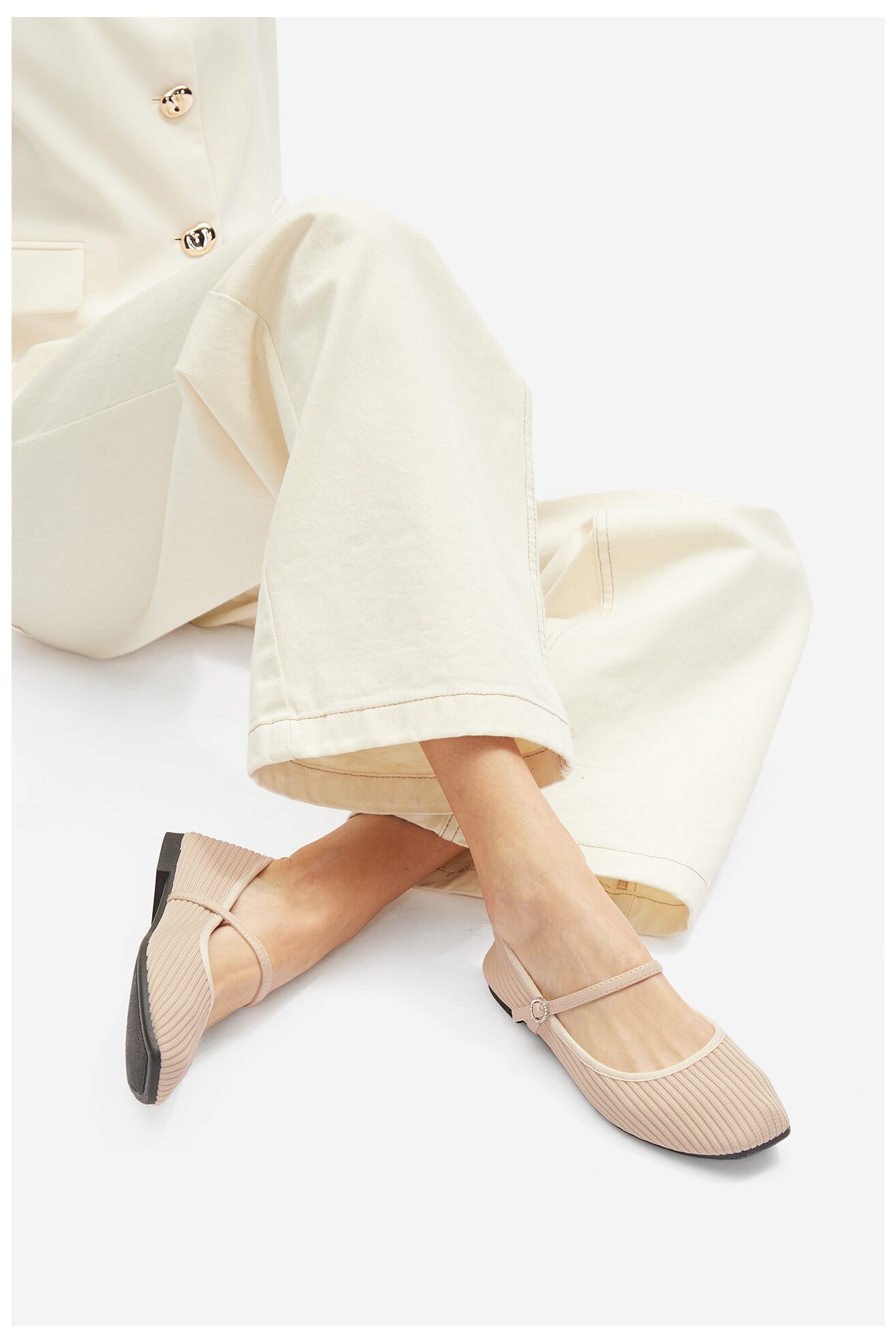 Baleriny Jenny WFA3548-3 Beżowy