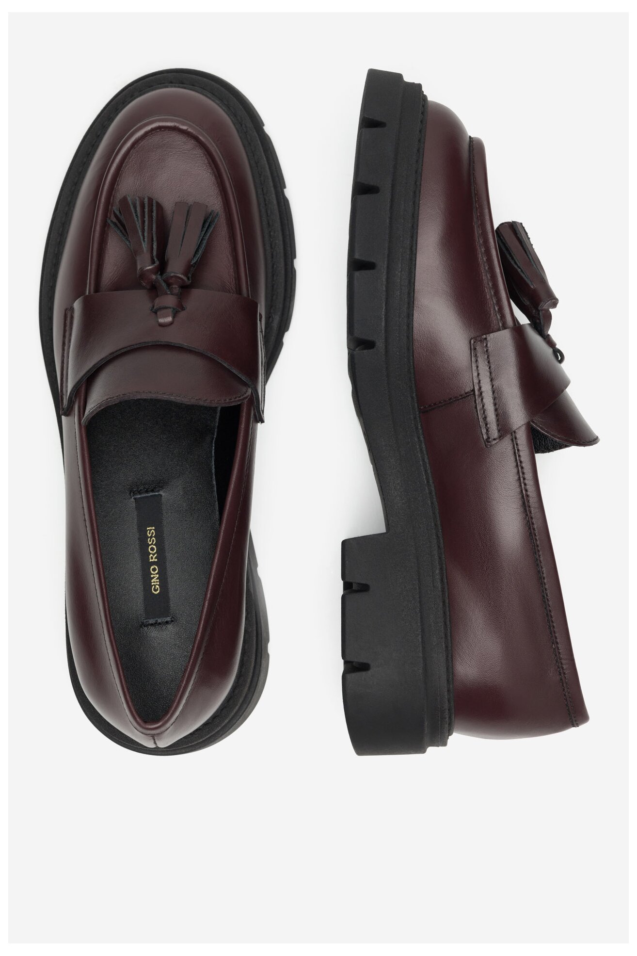 Mokasíny Gino Rossi GRACE-I24-26375NB BORDÓ