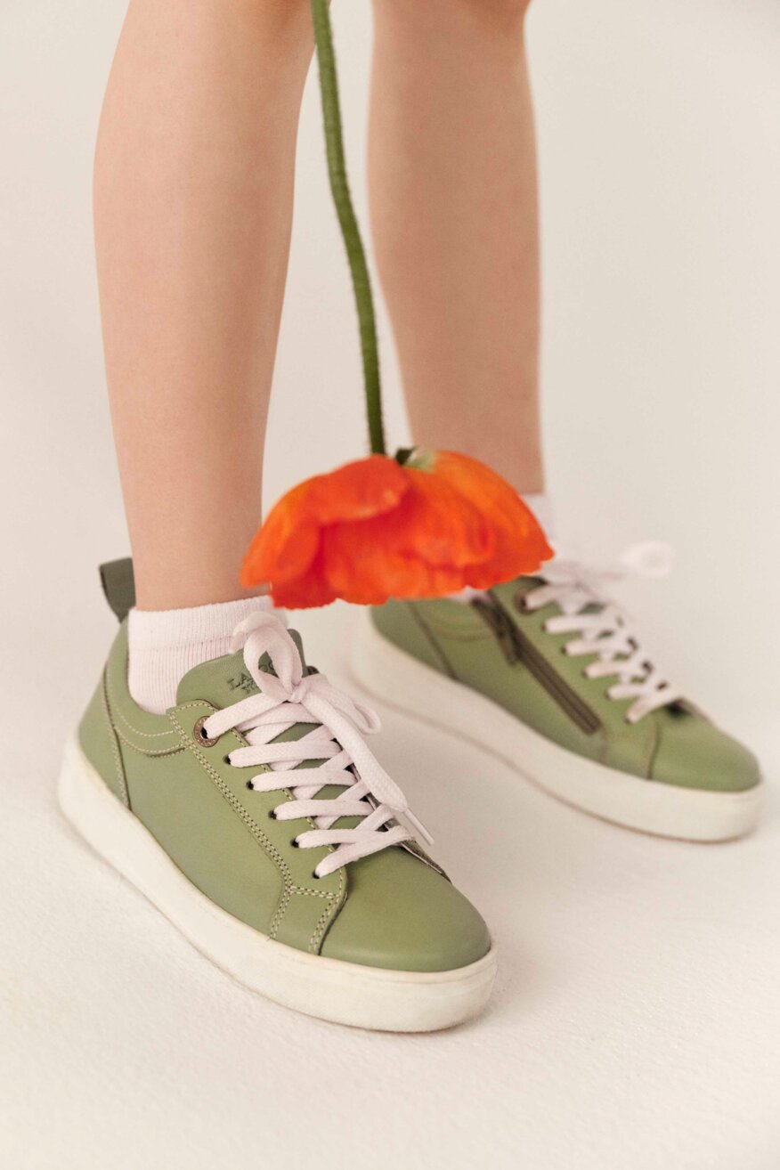 
                Lasocki Young - Skórzane sneakersy zielone - 5903698366661