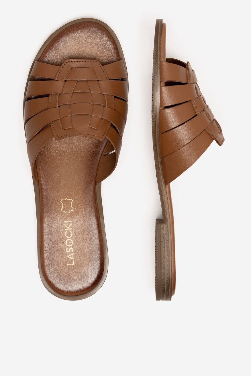 Lasocki - Klapki skórzane - 5905588572800