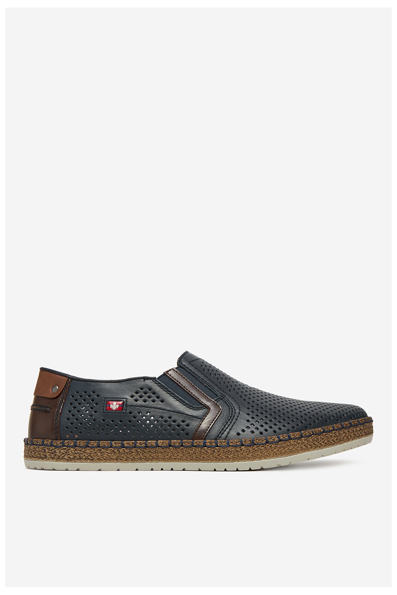 Espadryle Rieker B5297-14 Granatowy