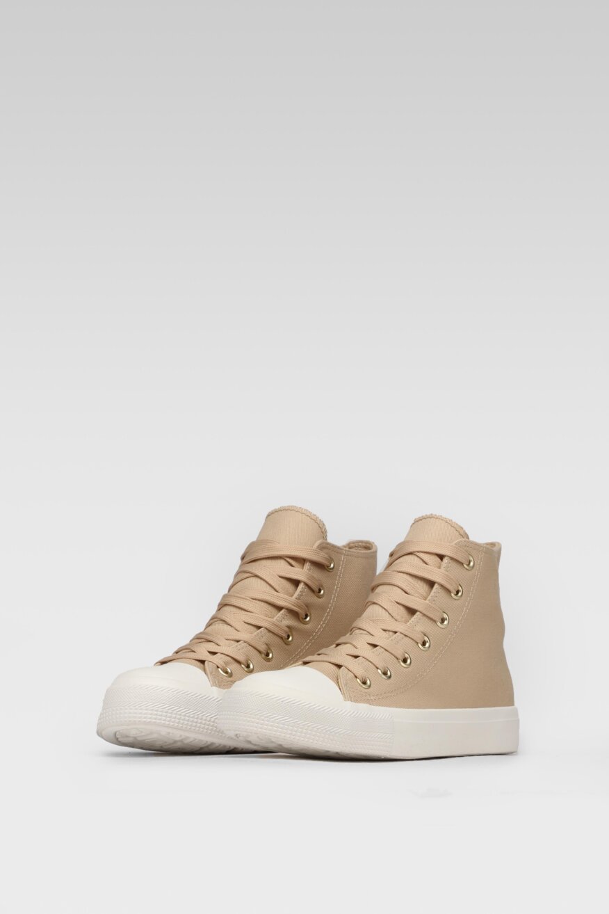 Jenny Fairy - Trampki beżowe sznurowane - 5903698578538