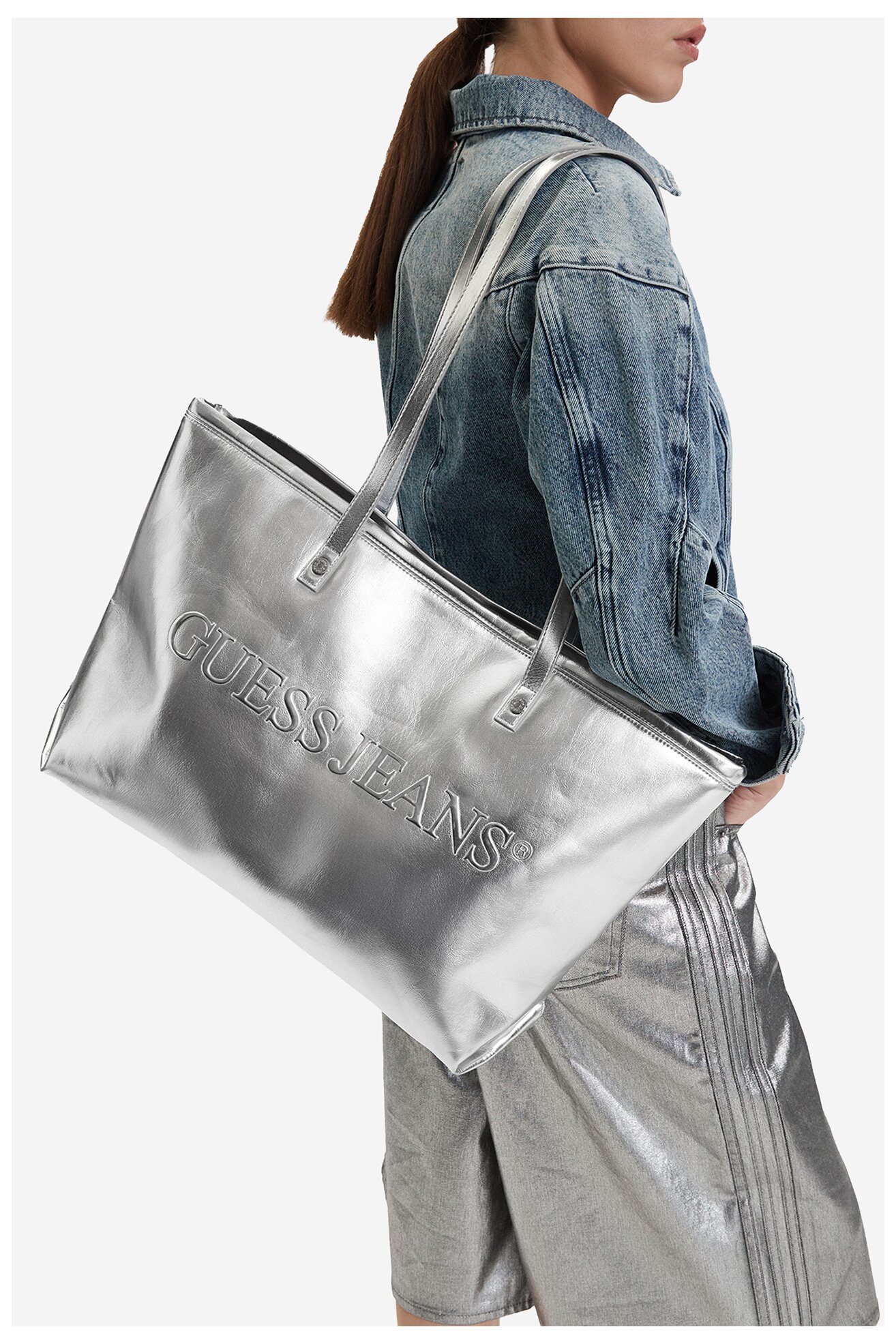 Сумка З Ремінцем GUESS JEANS CWBEO-GUESS-B-015-09 СРІБНИЙ