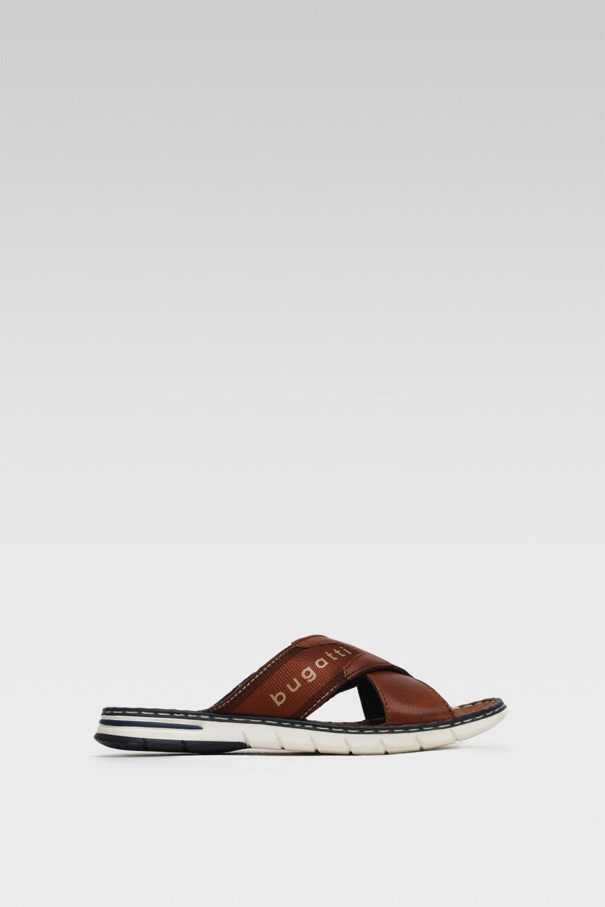 
                Bugatti - Skórzane klapki brązowe - 5903698358673