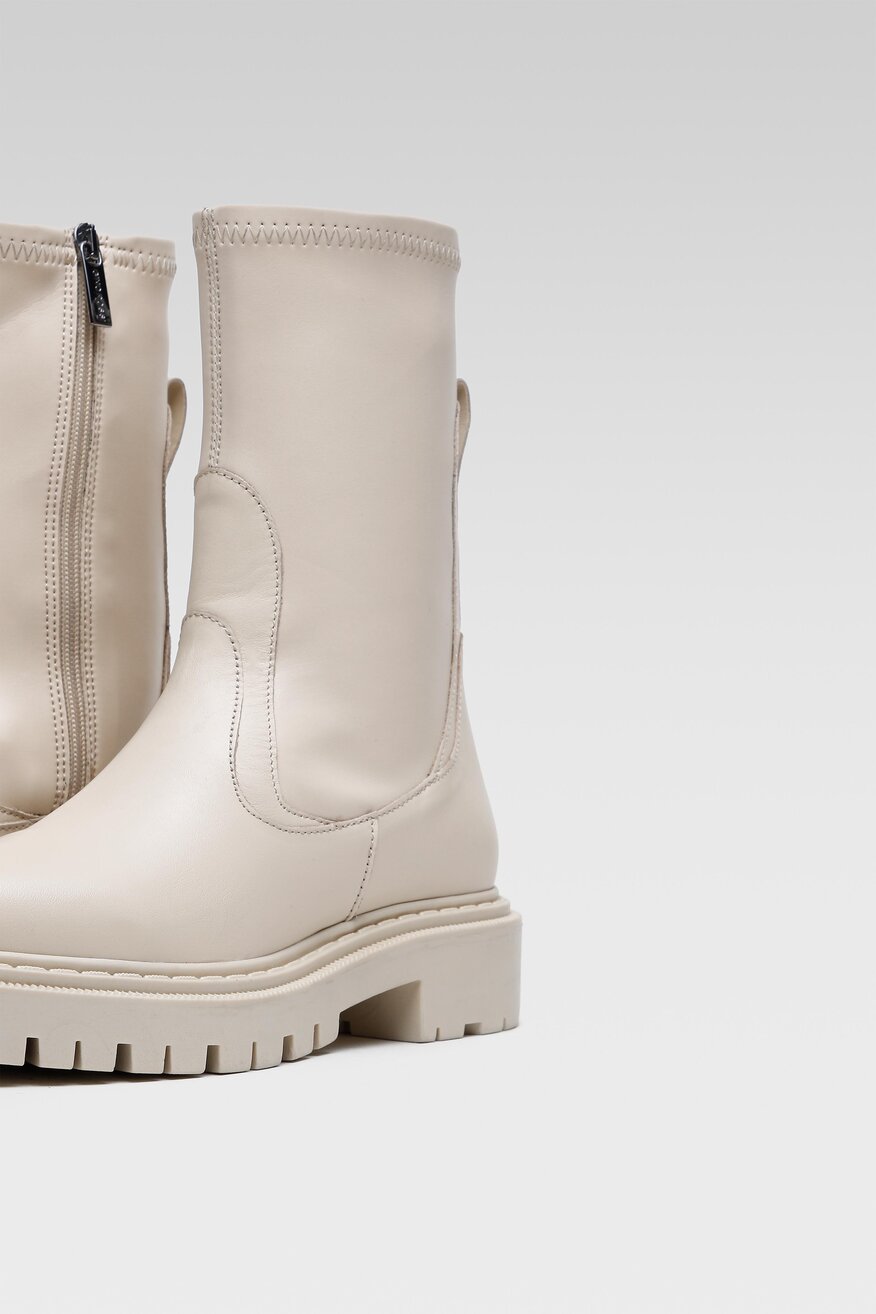 Gino Rossi - Skórzane botki pastelowe - 5903698889641