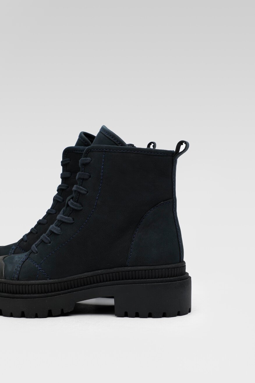 Lasocki - Skórzane trzewiki granatowe - 5904248883522