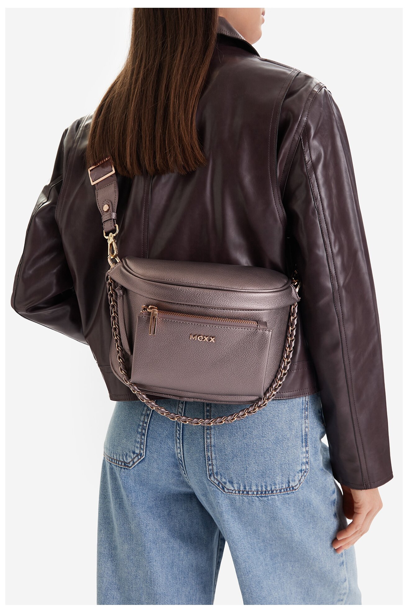 Дамска чанта Mexx CEO-MEXX-S-005-07 С ЦВЯТ НА СТАРО СРЕБРО