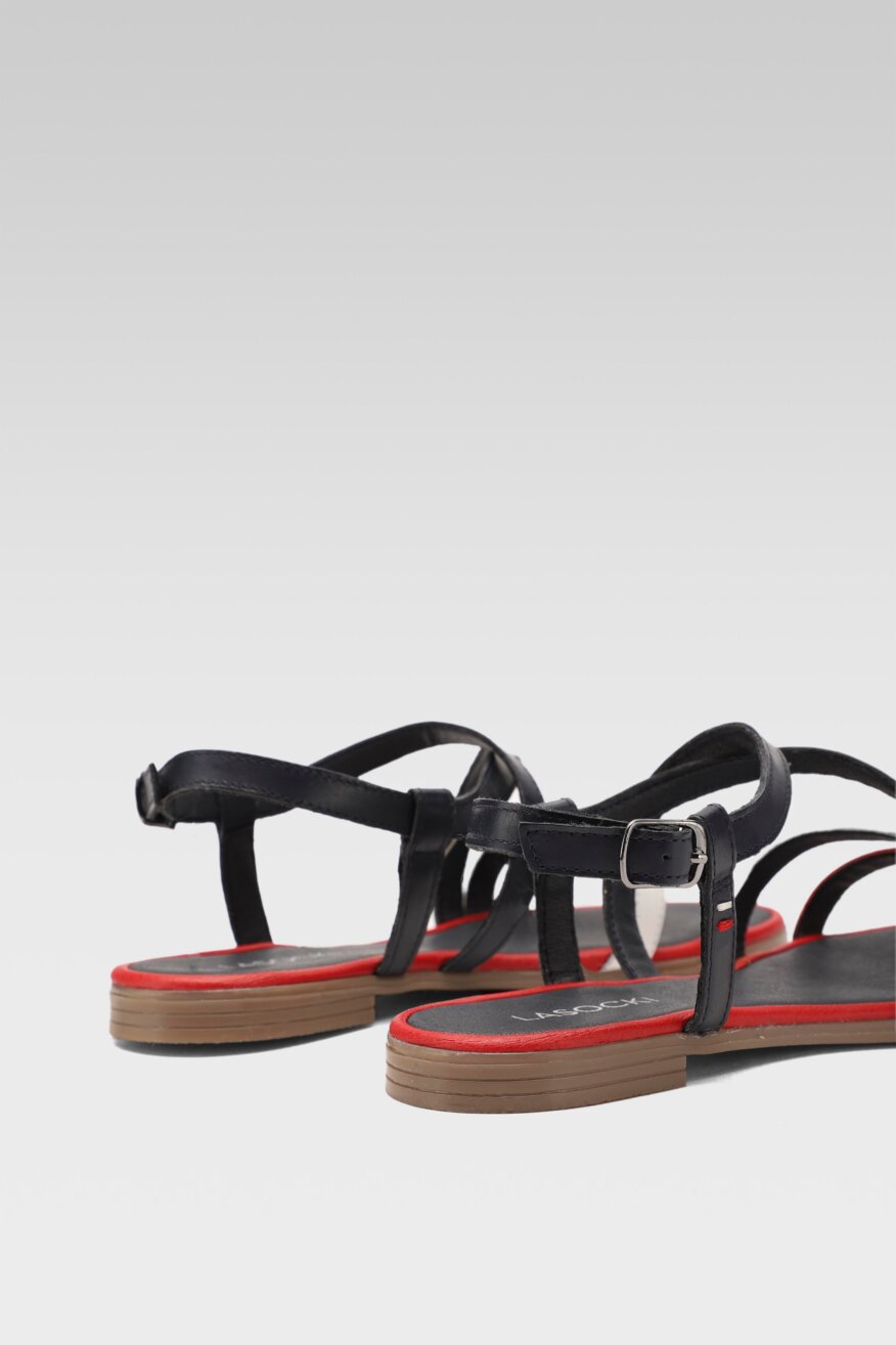 
                Lasocki - Skórzane sandały granatowe - 5903698693828