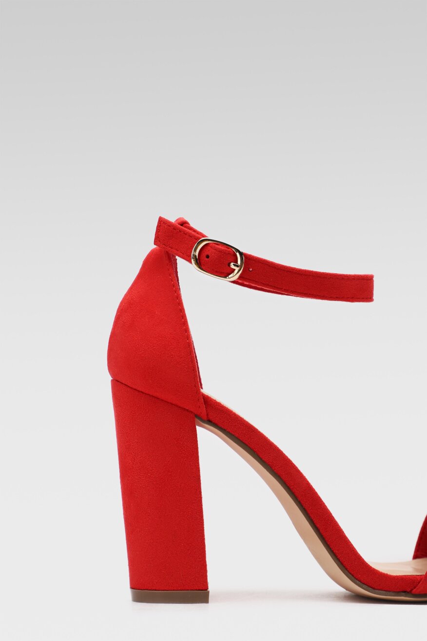 DeeZee - Sandały na obcasie czerwone - 5903698612775