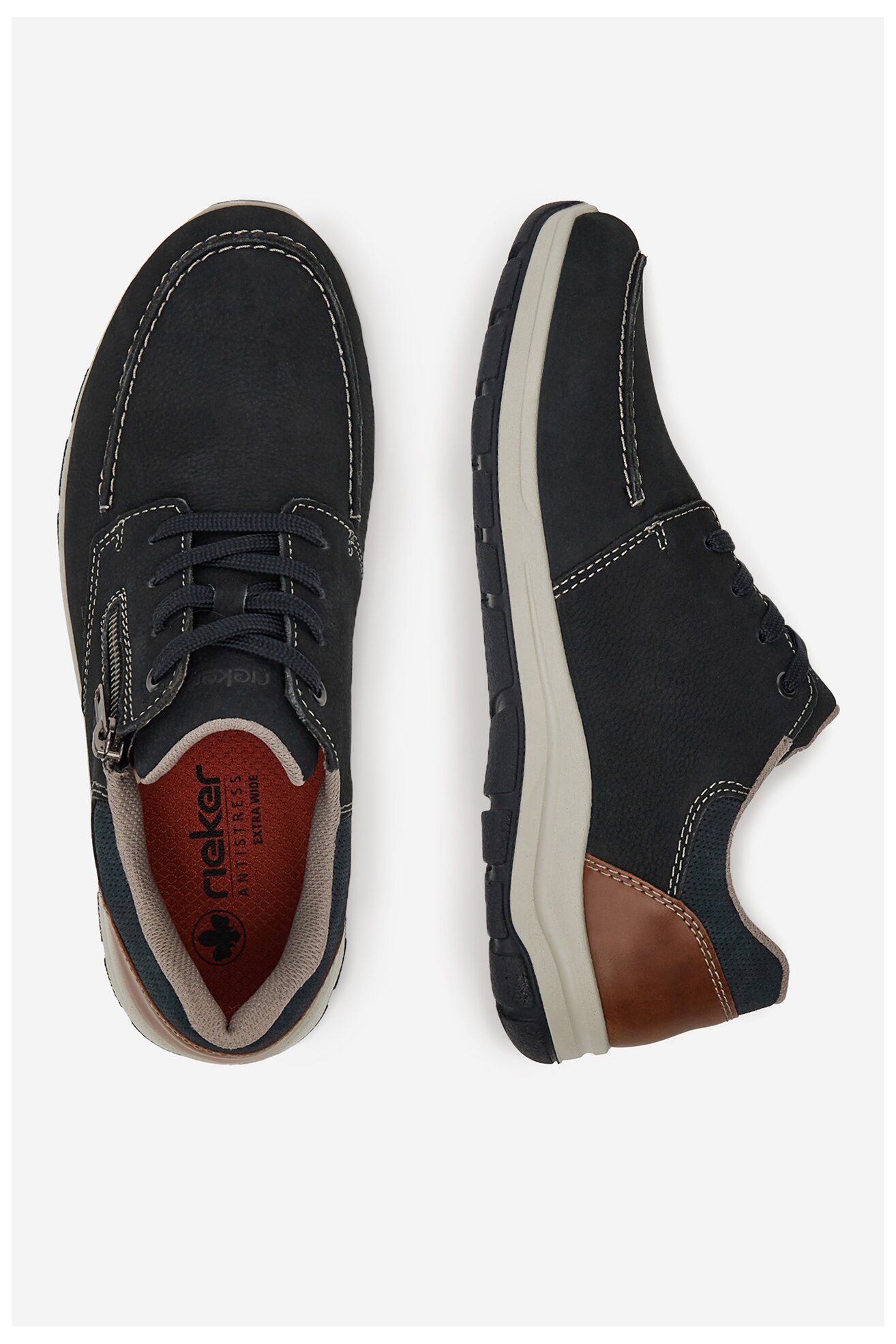 Półbuty Rieker 03603-14 Granatowy ciemny