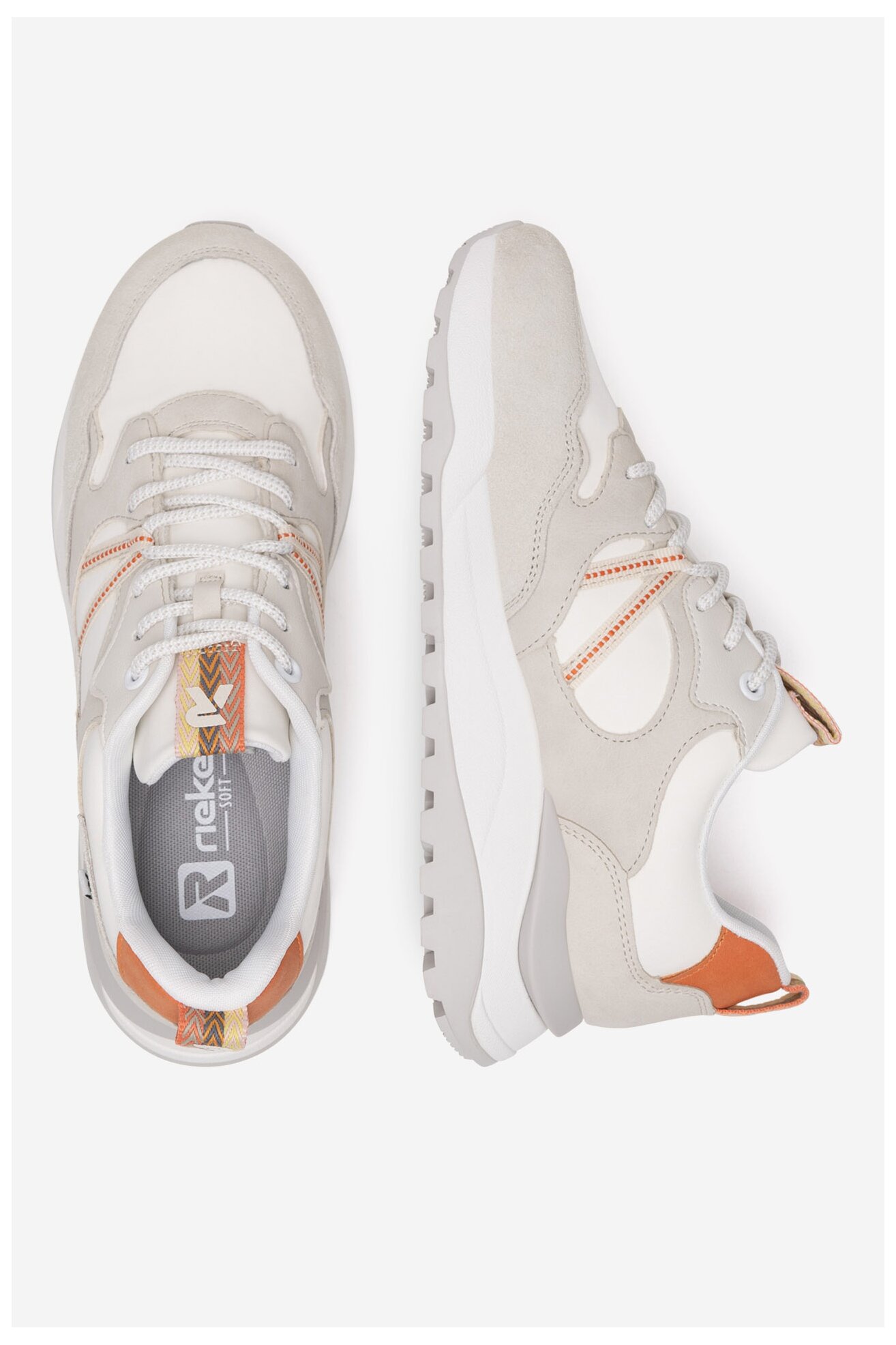 Sneakers Rieker Revolution Lifestyle W2501-80 Beżowy jasny