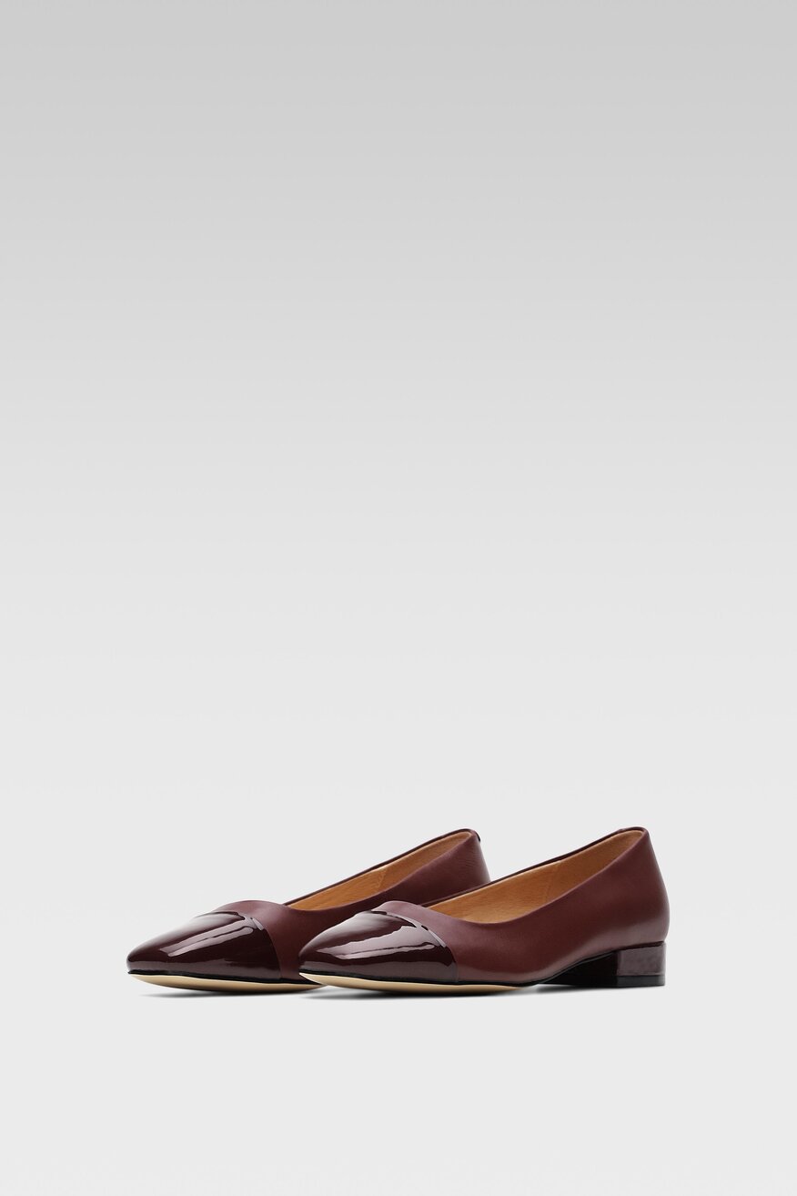 Lasocki - Skórzane czółenka bordowe - 5903698917504