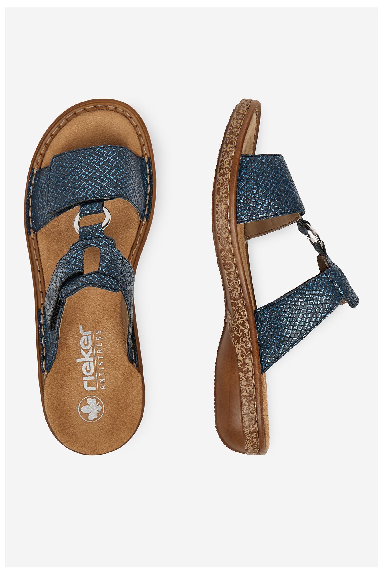 Klapki Rieker 628P9-14 Niebieski