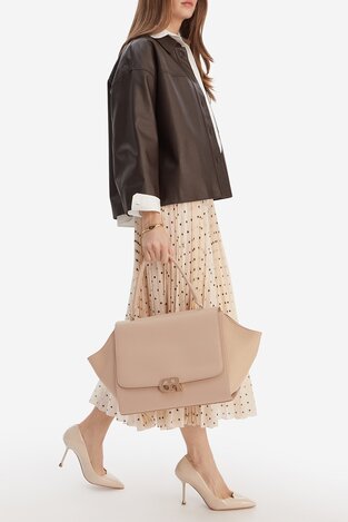 Сумка З Ремінцем Gino Rossi EO-KY-183 ТЕМНО-БЕЖЕВИЙ