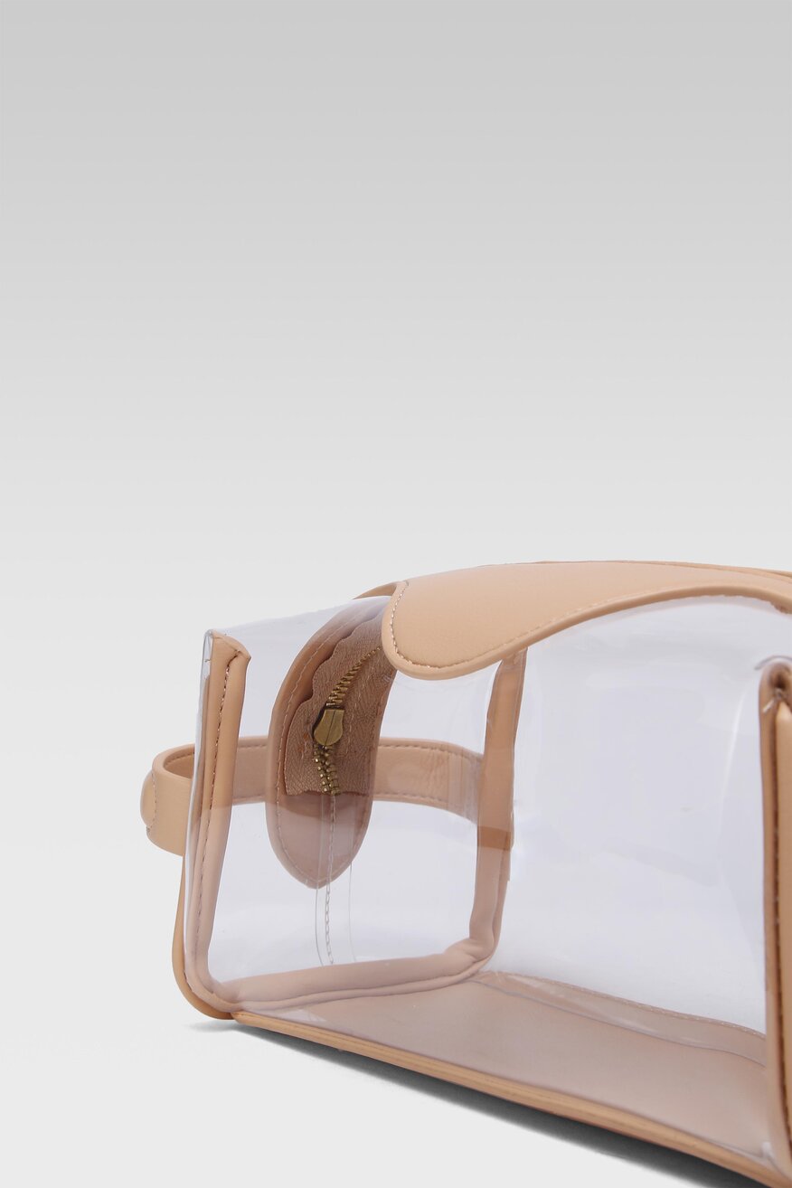 ACCCESSORIES - Kosmetyczka przezroczysta beżowa - 5904248318253