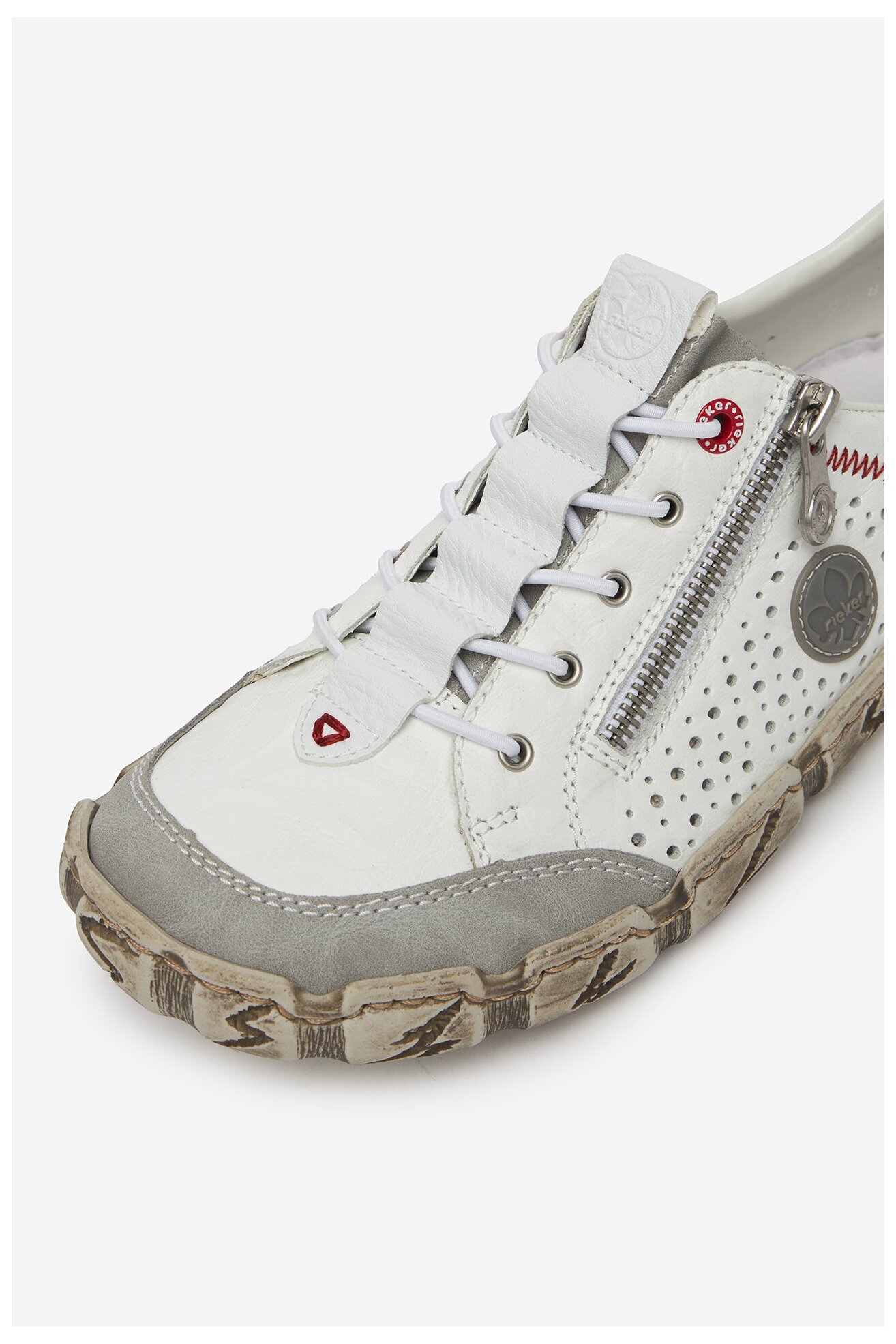 Półbuty Rieker L0355-80 Biały