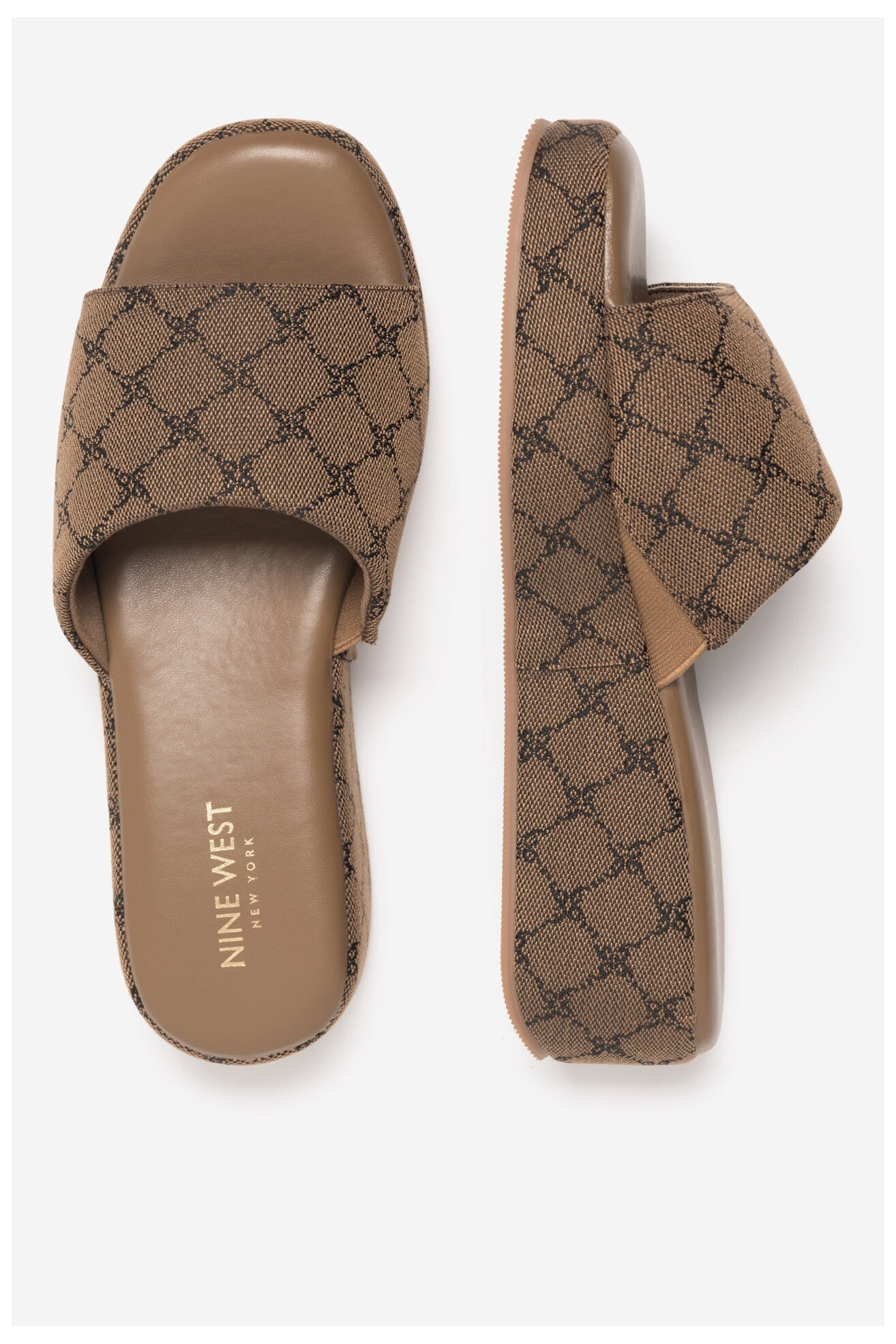 Klapki NINE WEST WFA2789-1 Beżowy ciemny