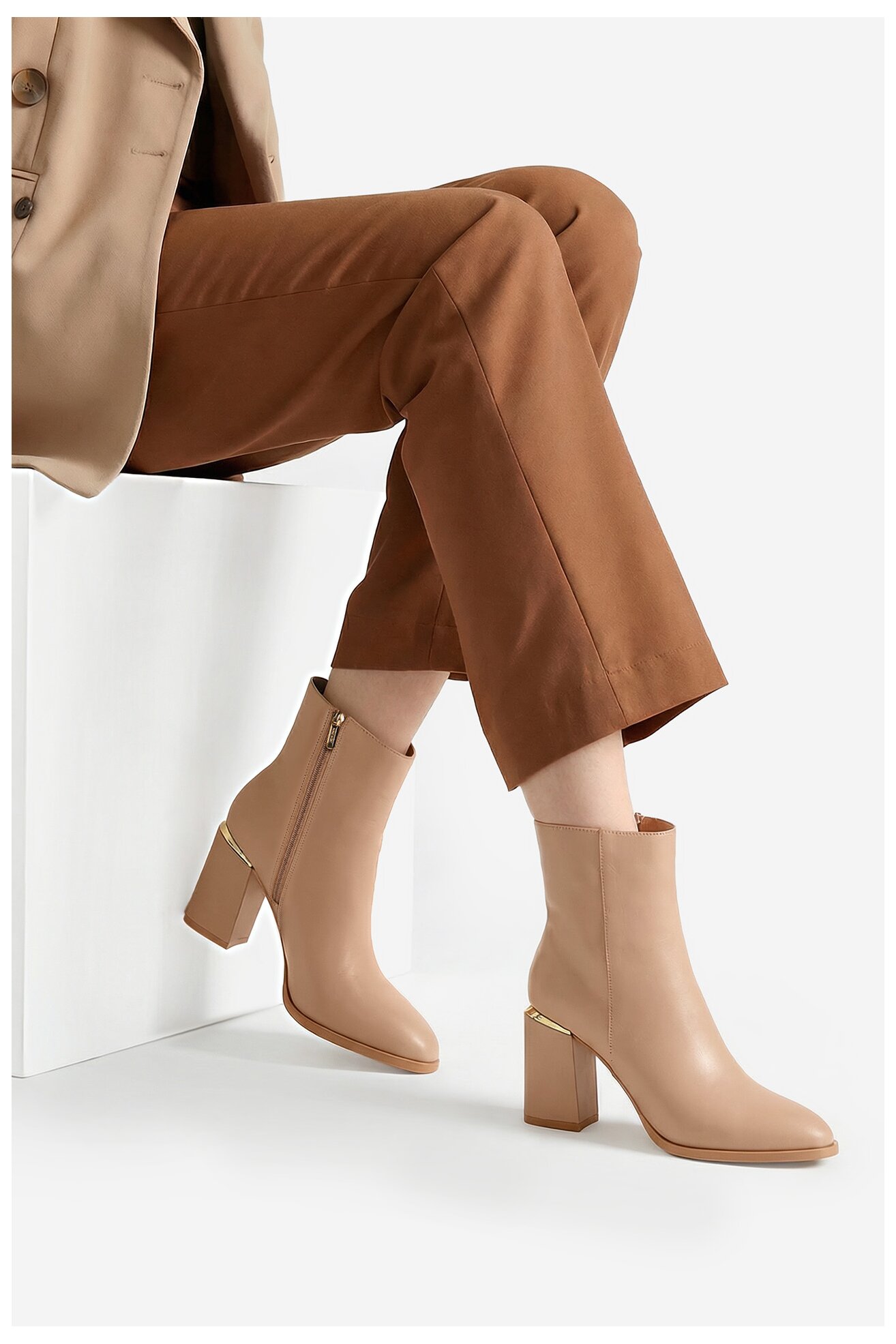 Kratke čizme NINE WEST CEO-JASMIN-01 BEŽ