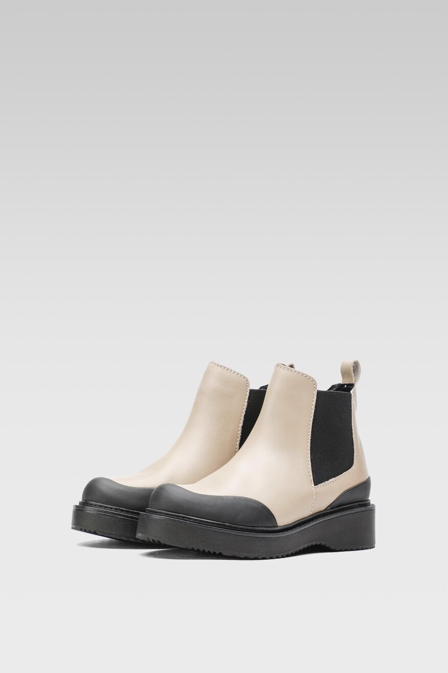 
                Lasocki - Skórzane botki beżowe - 5904248877255