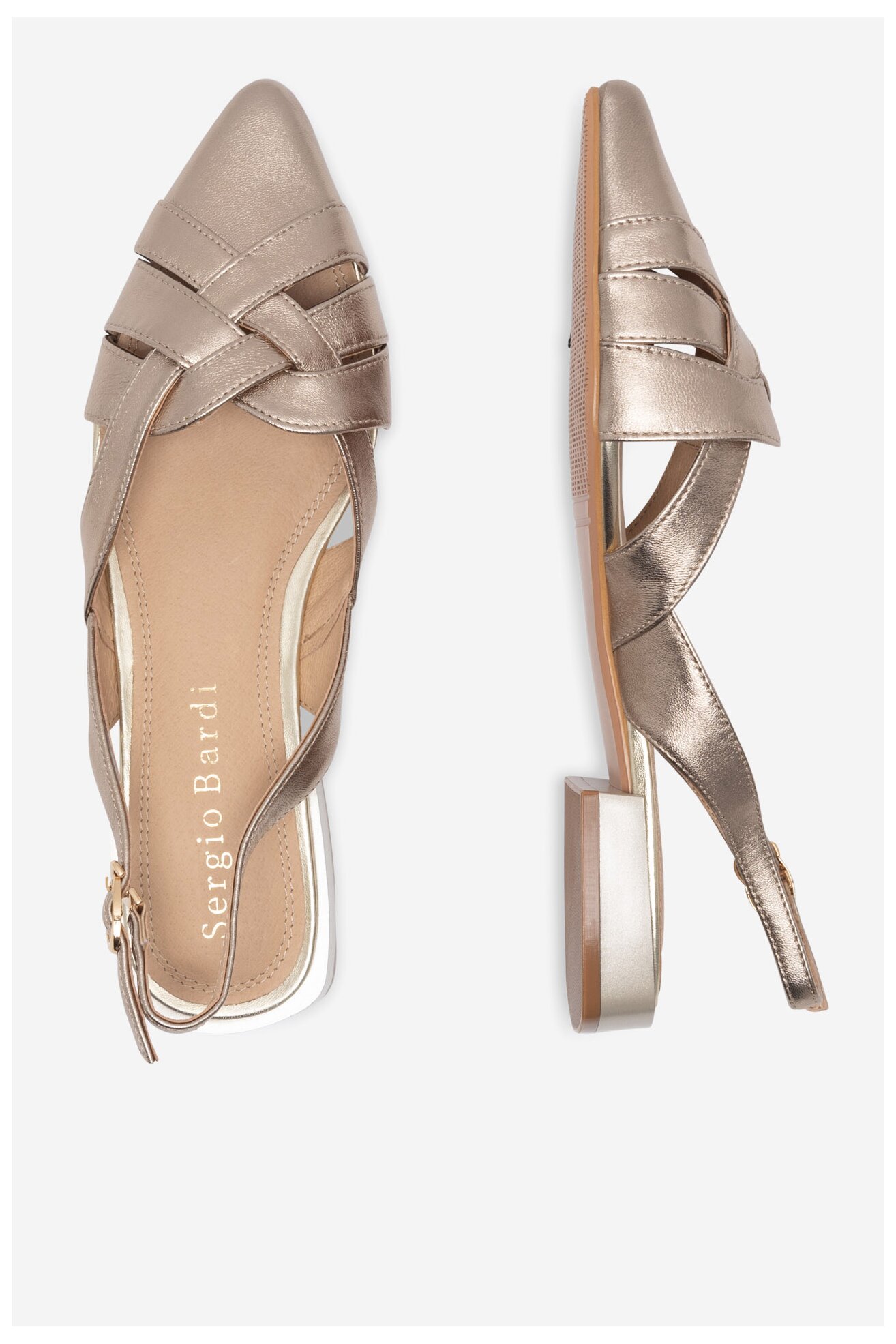 Baleriny Sergio Bardi WYL3476-1Z-SB Złoty