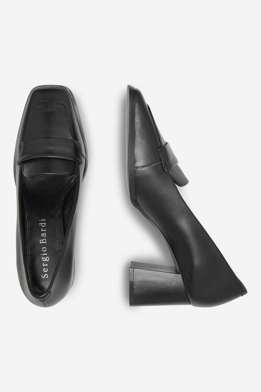 Sergio Bardi - Czółenka skórzane na słupku - 5905588325260