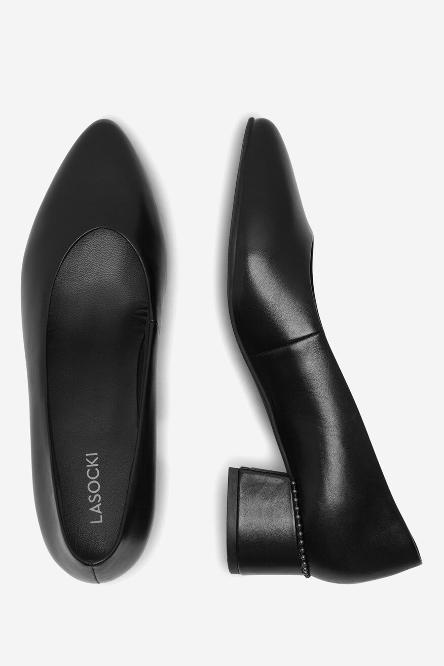 Lasocki - Czółenka skórzane na słupku - 5905588403005